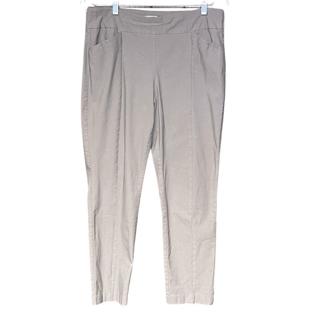 Chico’s so slimming pants tan stretch comfortable flattering size large short